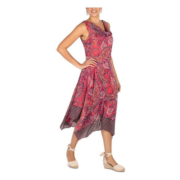 ROBBIE BEE Womens Pink Sleeveless Cowl Neck Midi Party Sheath Dress Petites 4P - Picture 3 of 4